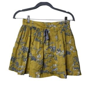 Pili Carrera girl teen mustard gold and grey leopard zebra print mini skirt 14